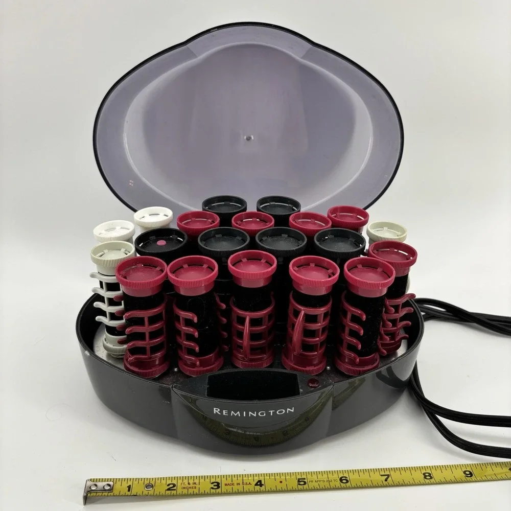 Remington KF201 Velvet Flocked W/Clips Hot Rollers Hair Curlers Pageant -Tested
